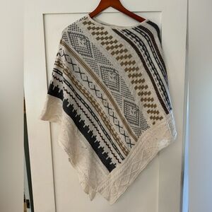 Grace & Lace, Women’s knit patterned poncho, XS/S